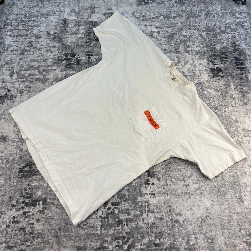Vtg Fruit of the Loom White T-Shirt Mens XL‎ Cotton Cambridge Minimalist Basic